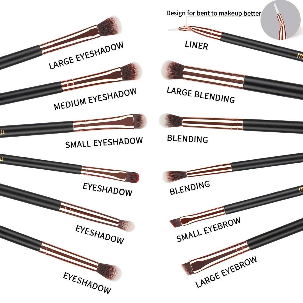 MSQ blending brush with rose gold accents for seamless crease and lid blending.