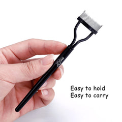 MSQ eyelash comb with arc design fits the hand for comfortable use