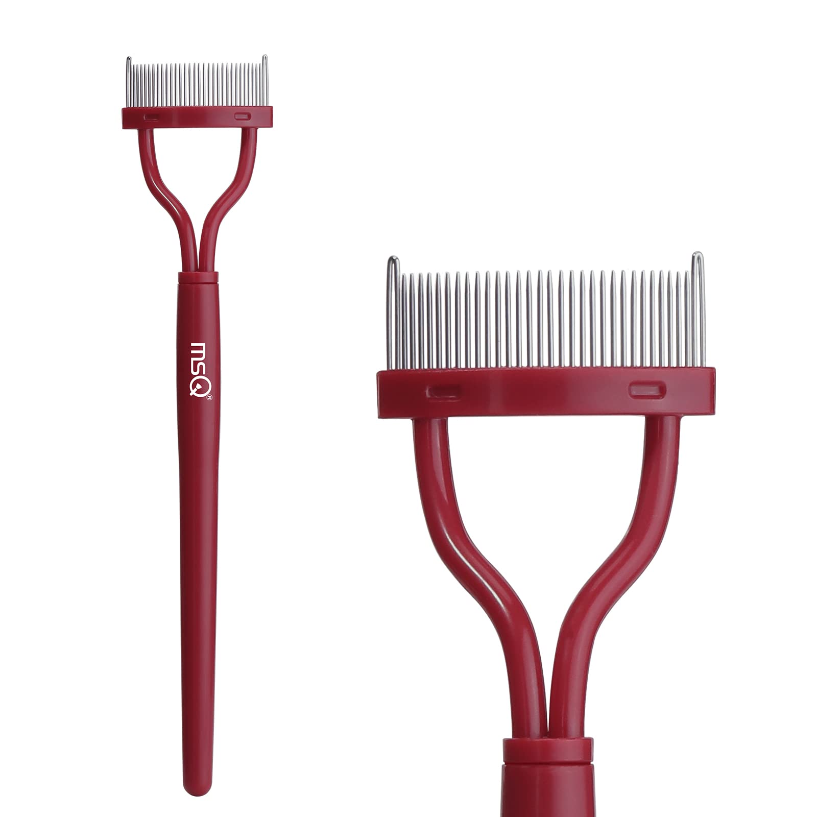 MSQ eyelash comb with cover keeps bristles clean for travel touch-ups