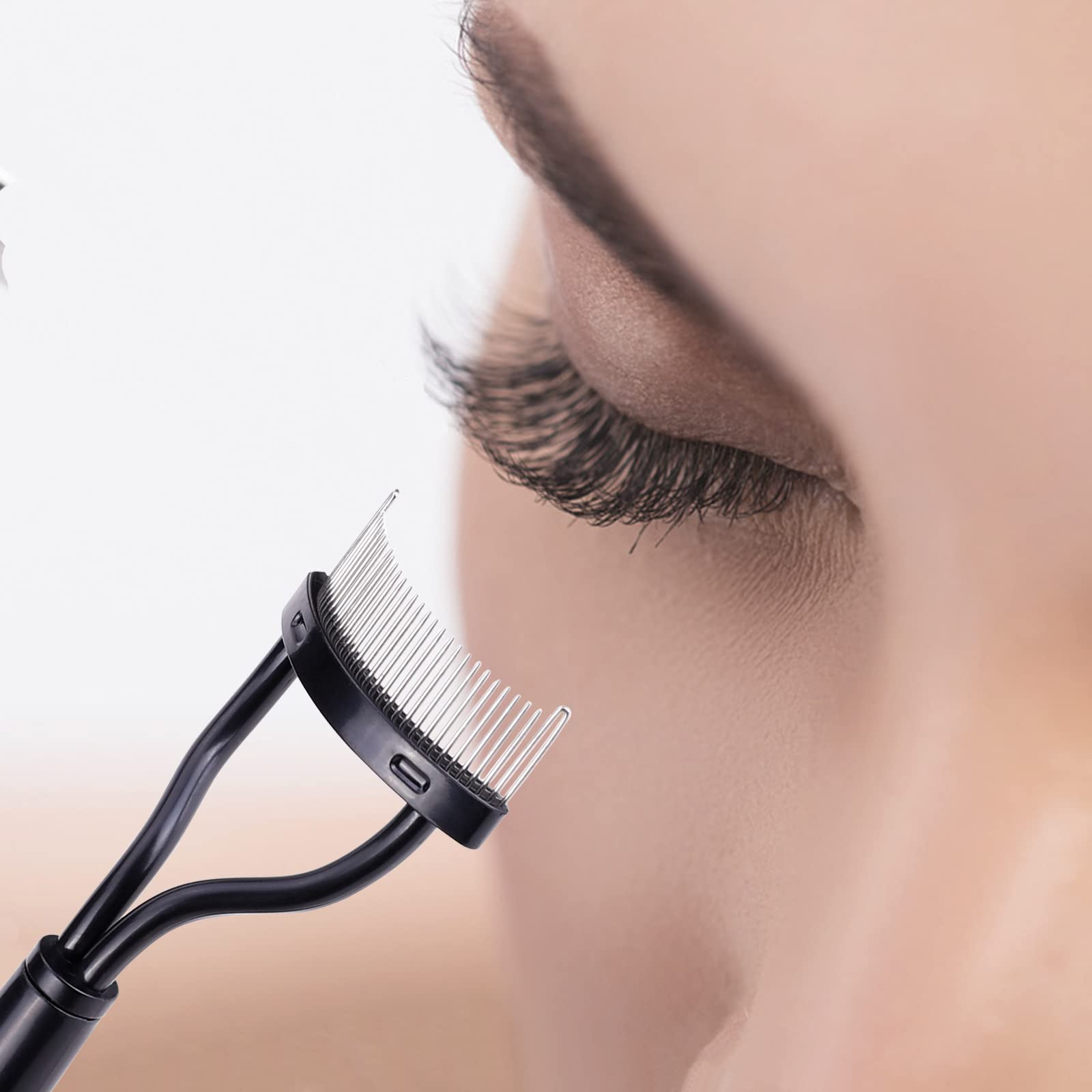 MSQ eyelash separator with metal teeth for clump removal