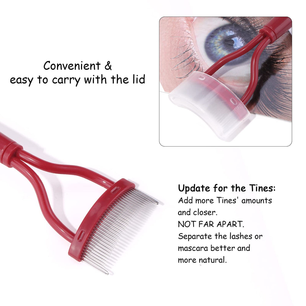 MSQ mascara applicator in red promotes quick, even mascara distribution