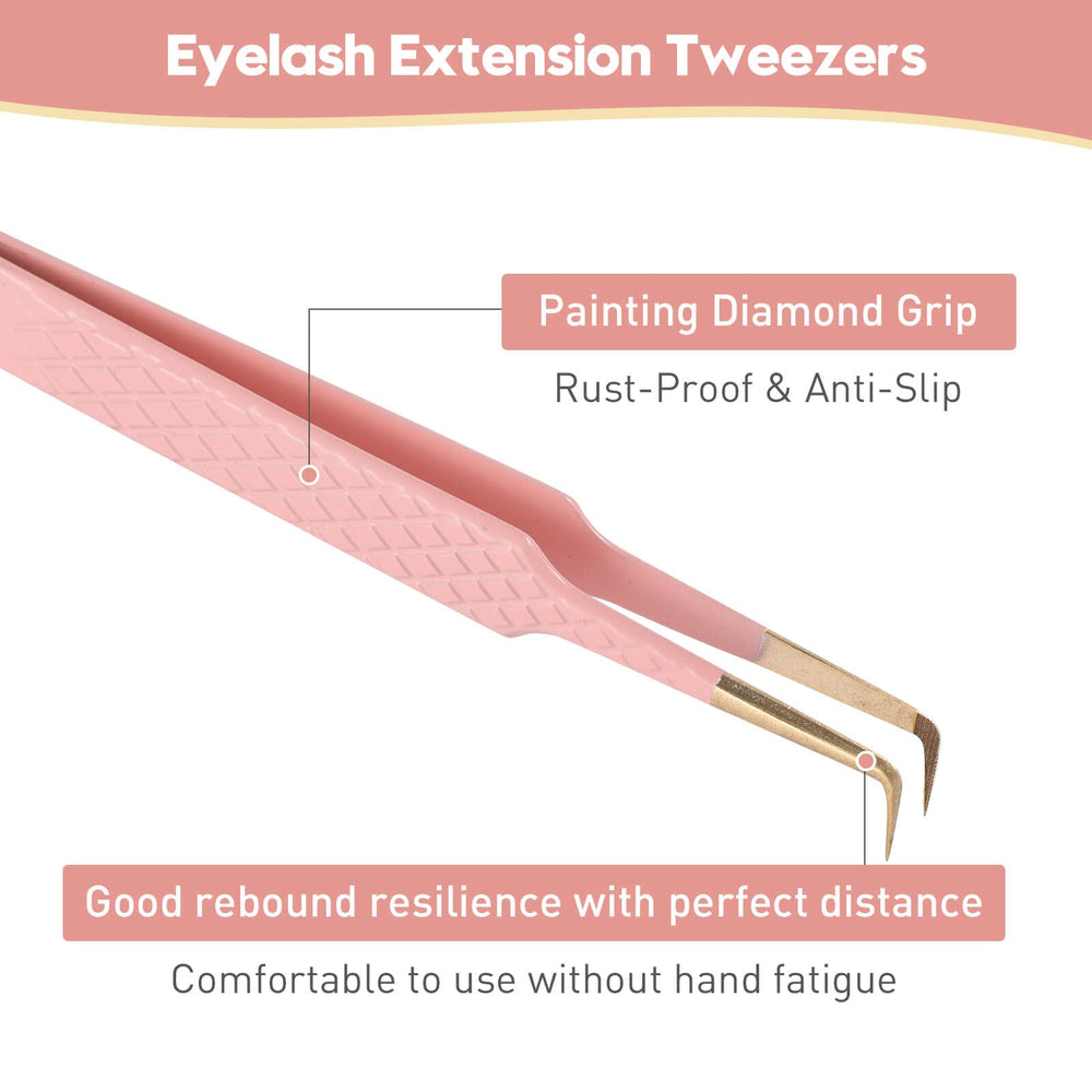 Ms.Queen lightweight ergonomic lash tweezers reduce hand fatigue during sessions.