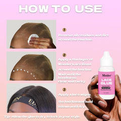MSTDRE invisible-bond-dry-clear provides a natural look at the hairline.