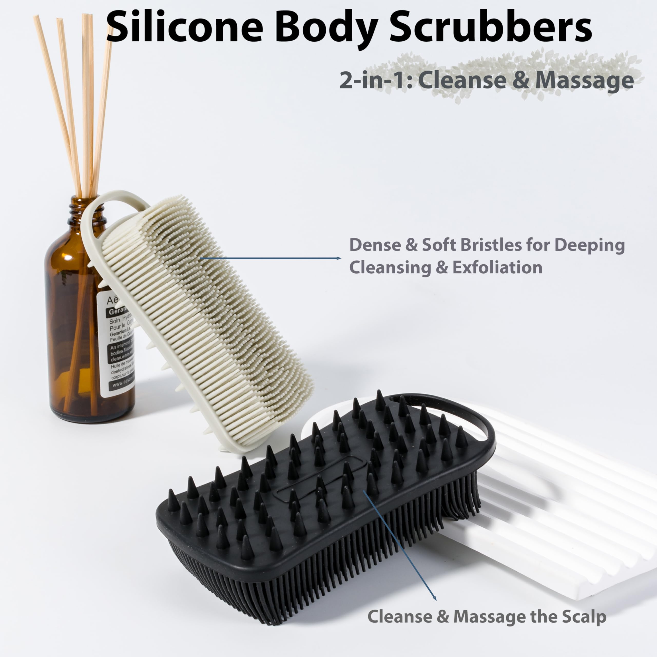 MtBoi silicone scrubber with hanging hole for easy air drying.