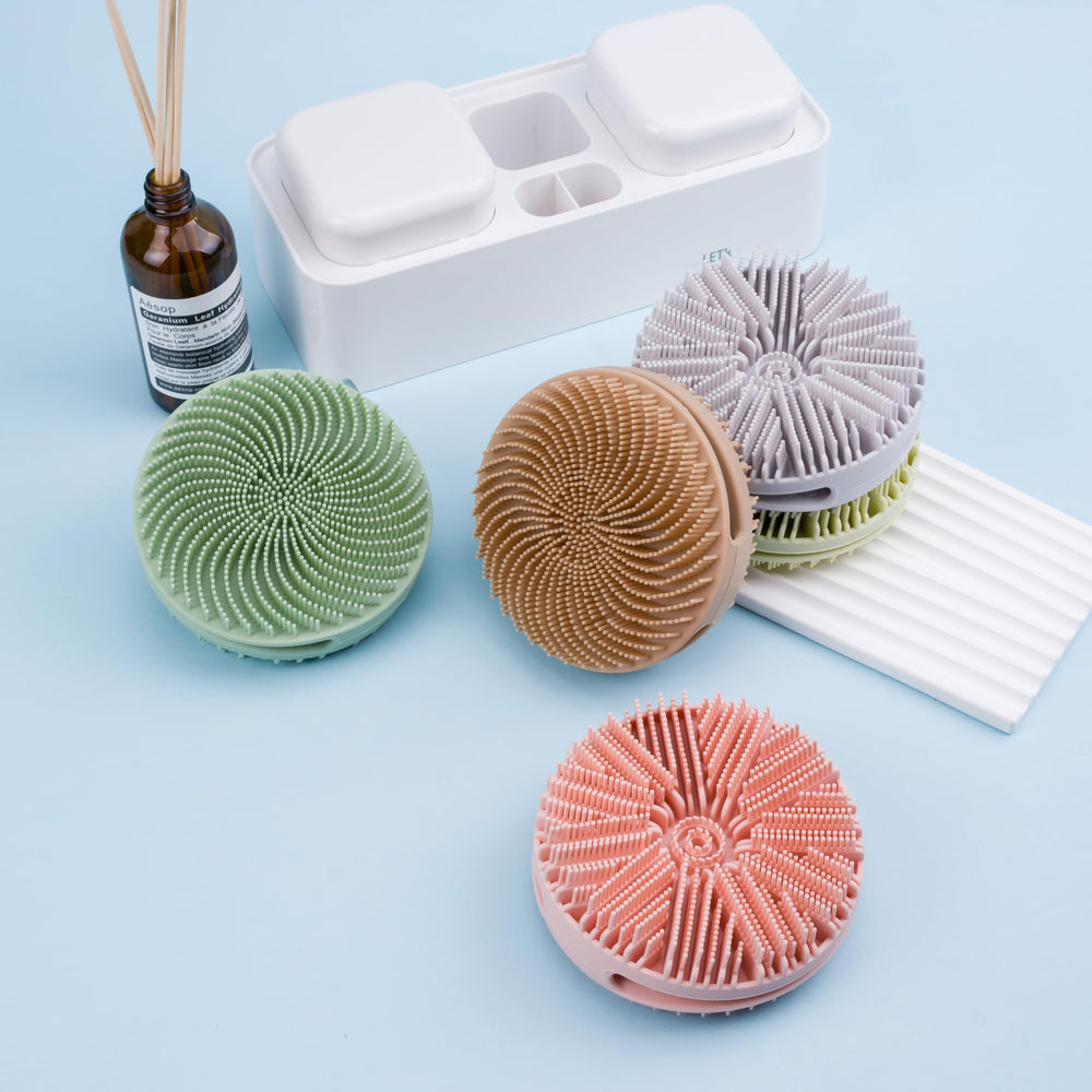 MtBoi silicone brush compact travel size for easy packing