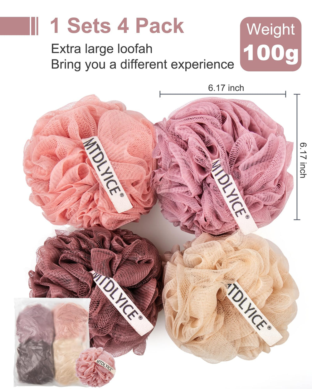 MTDLYICE esponja lufa color rojo tierra para exfoliar suavemente.