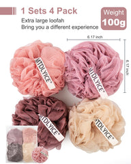 MTDLYICE esponja lufa color rojo tierra para exfoliar suavemente.