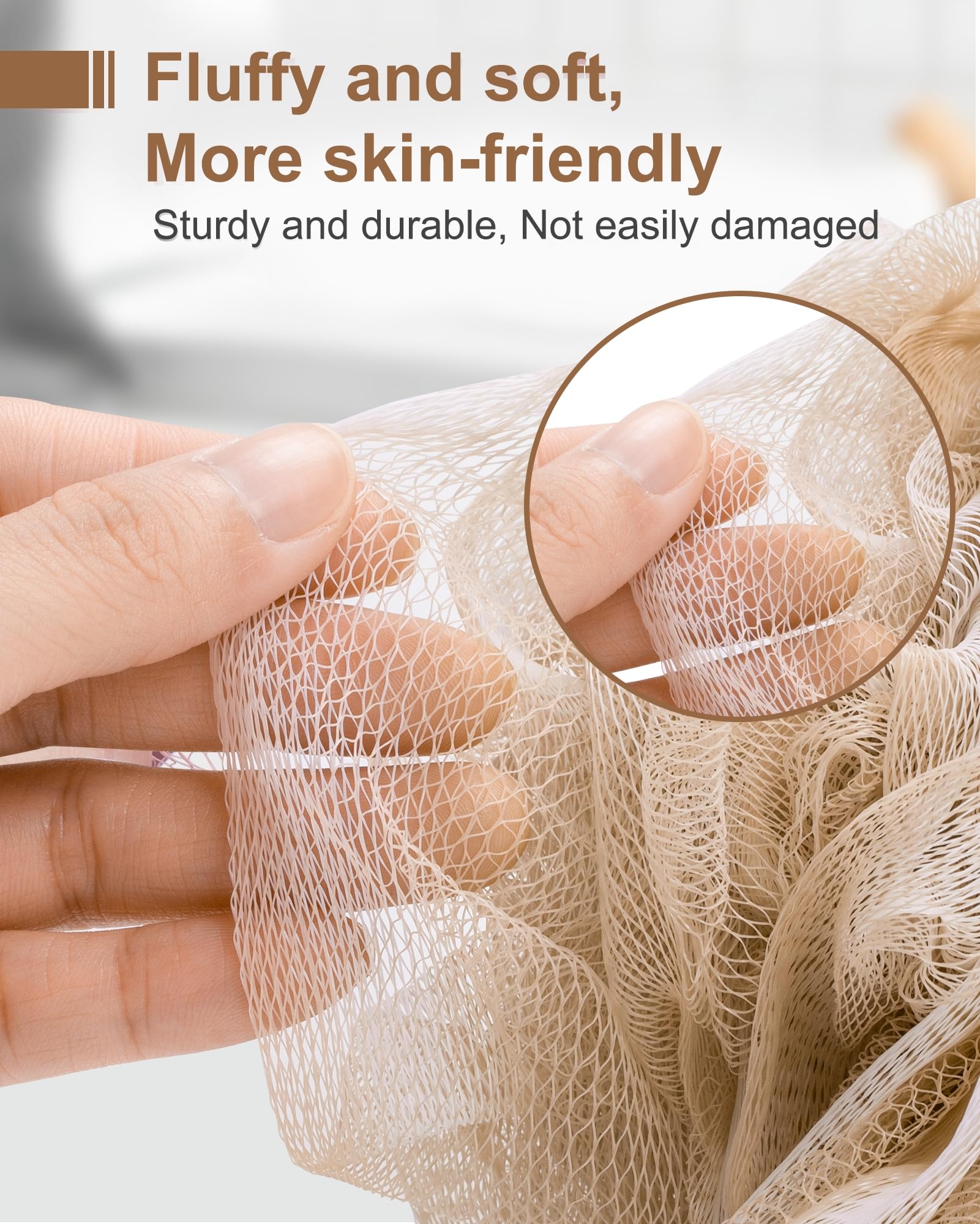 MTDLYICE Lufa XL 75 g, exfoliación suave para piel sensible durante la ducha.
