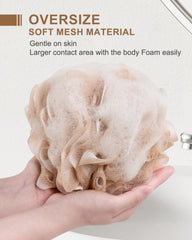 MTDLYICE Lufa XL 75 g, color rosa-beige, ducha con estilo y confort.