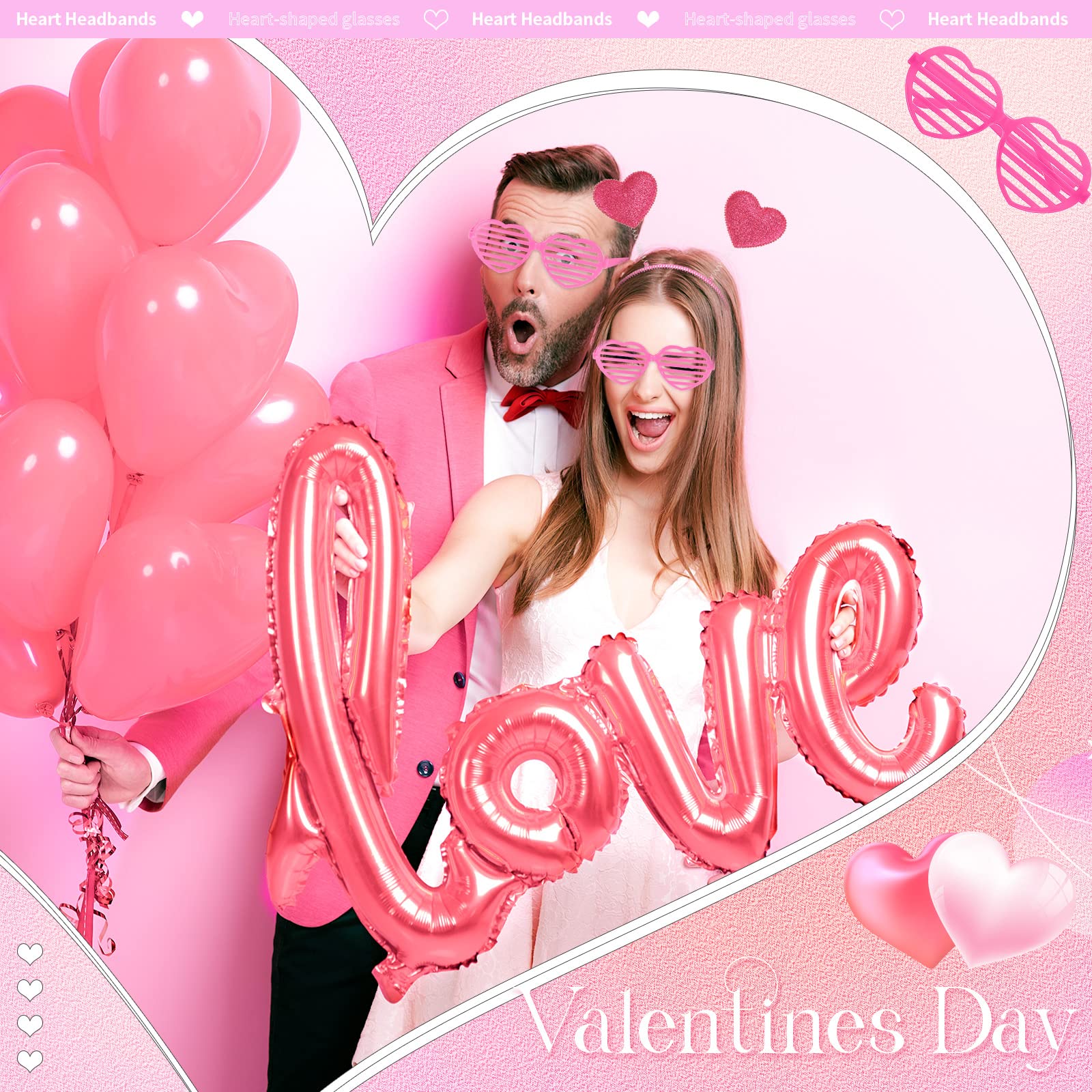 MTLEE accesorios Valentine para fotomatón en eventos