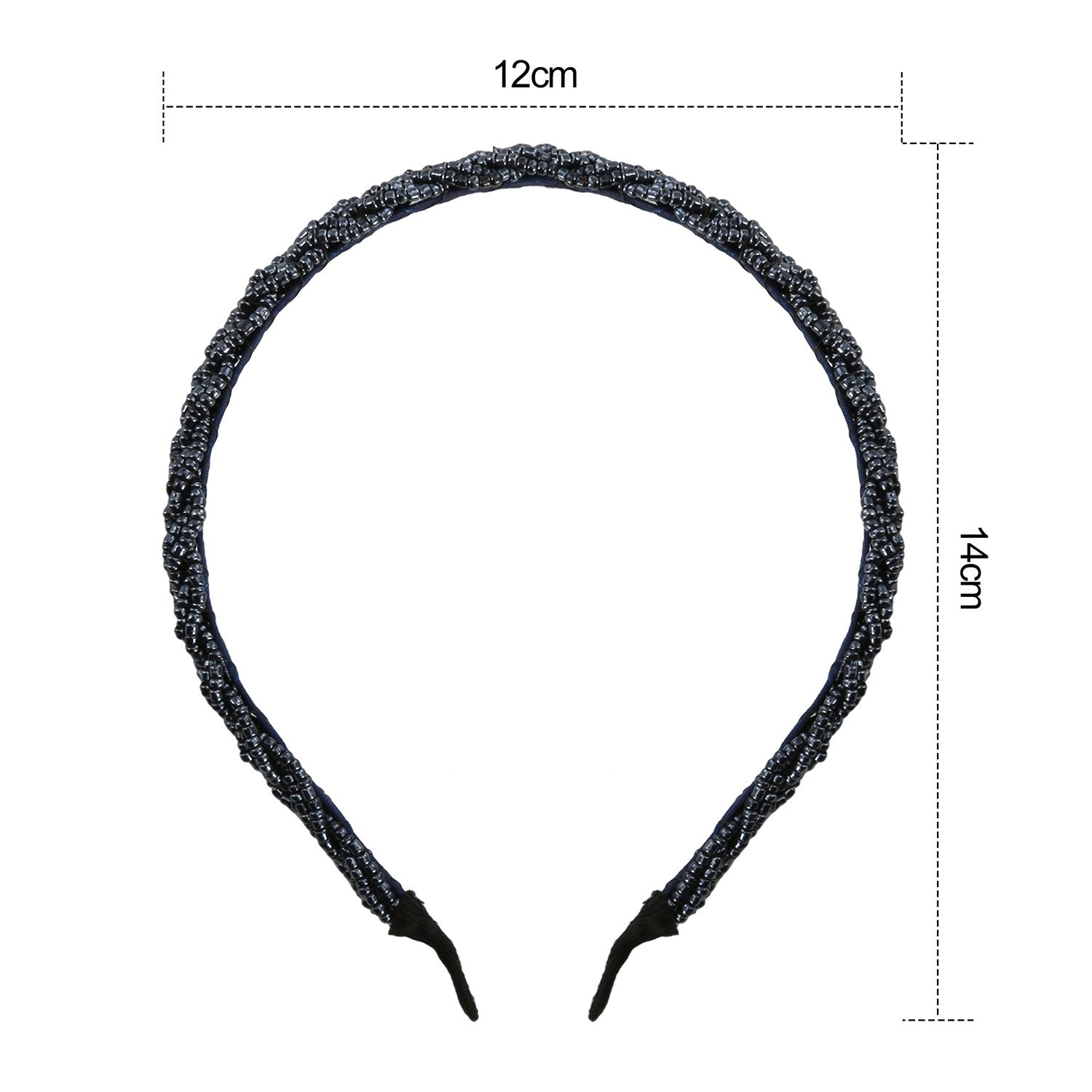 MTLEE diadema de cuentas cristal azul profundo para un atuendo sofisticado.