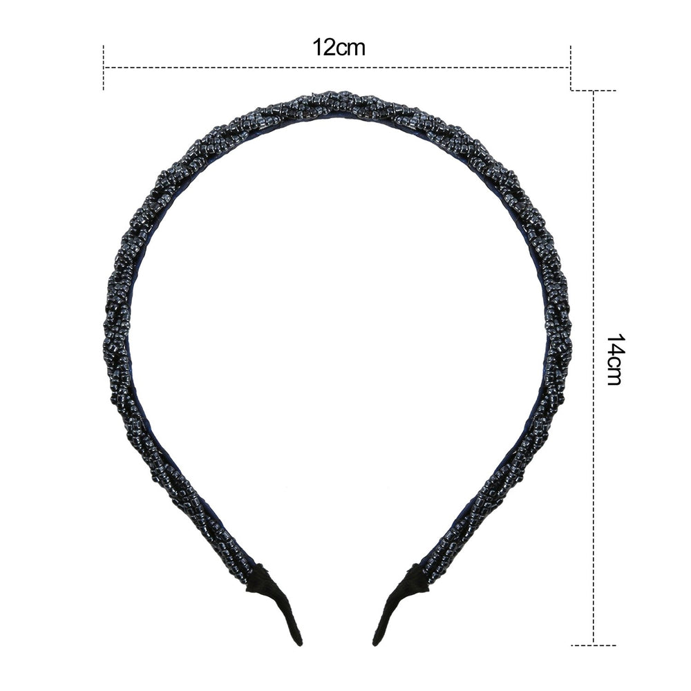 MTLEE diadema de cuentas cristal azul profundo para un atuendo sofisticado.