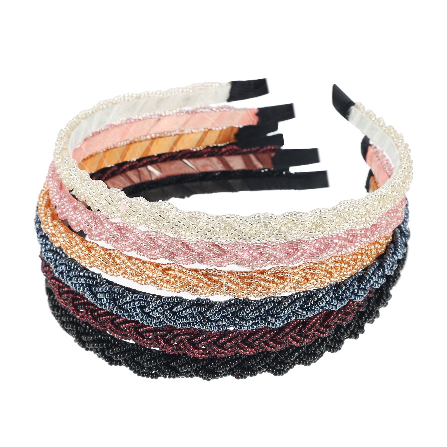 MTLEE diadema de cuentas cristal plateadas para un look elegante.