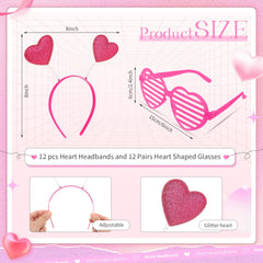 MTLEE diademas de corazón ajustables, perfectas para fiestas