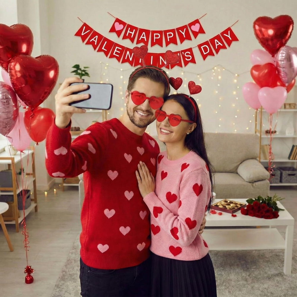 MTLEE wedding photo prop red heart pieces brighten pictures and themes.