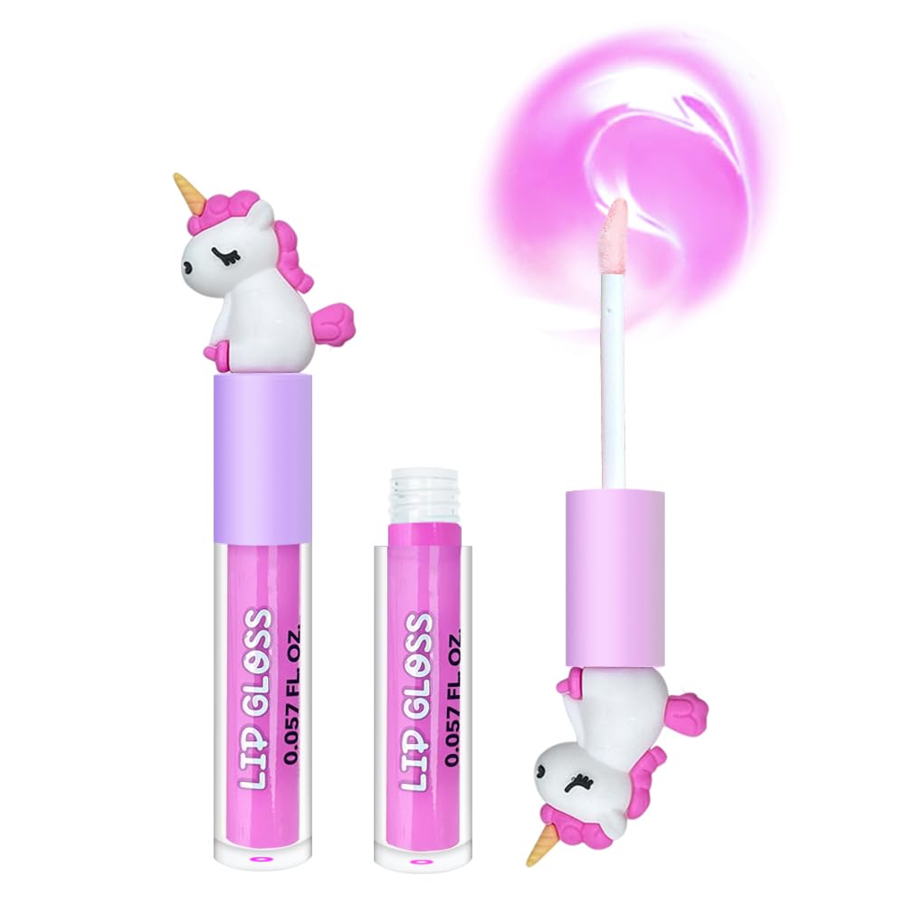 M&U MAKE YOU UP: set de 4 gloss unicornio, ideal como regalo para niñas