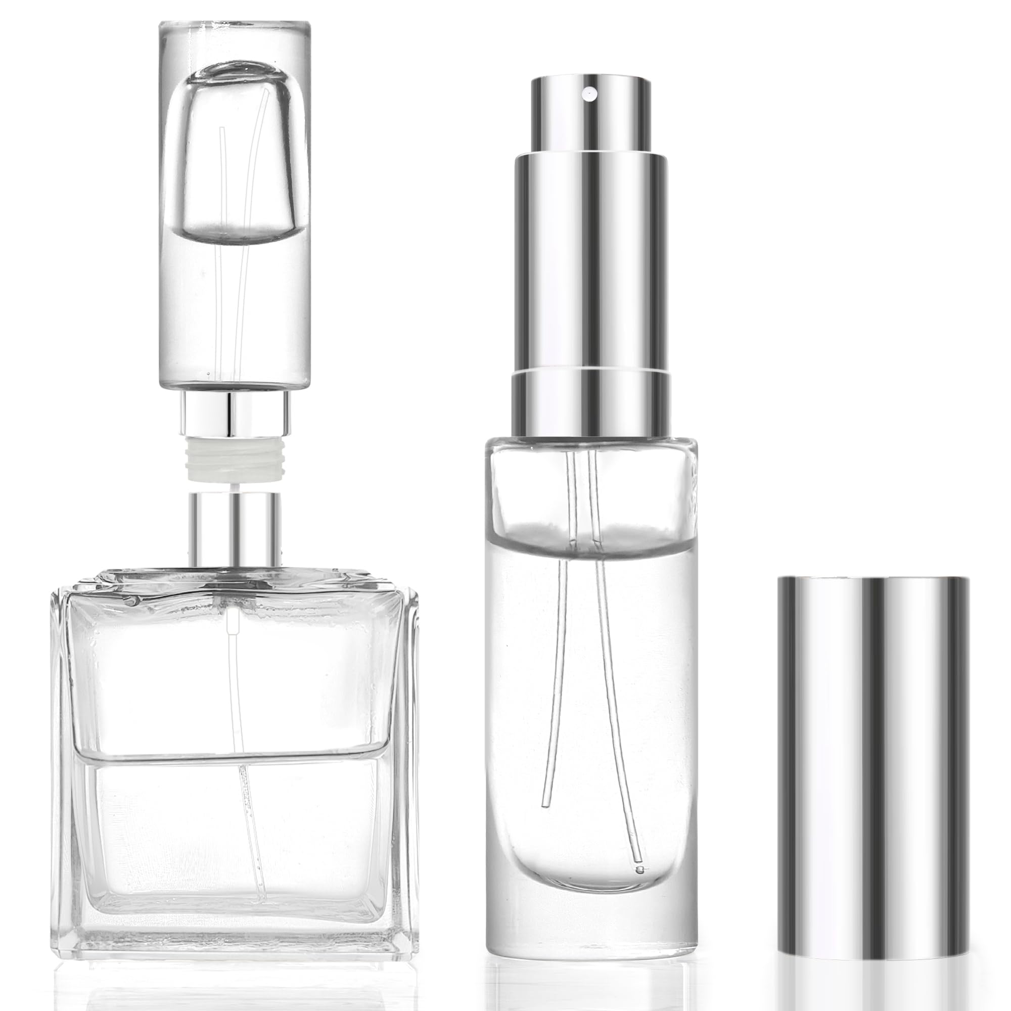 MUB 10ml travel perfume atomizer in glass for on-the-go fragrance.