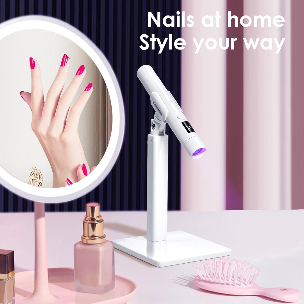 MUCOOS compact stand enables hands-free drying for neat nails