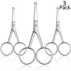 Mudder 3-piece nose hair scissors with rounded tips for safe grooming on the go.