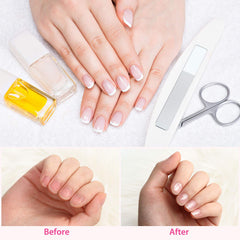 Mudder nano glass nail file edge polish to smooth edges.