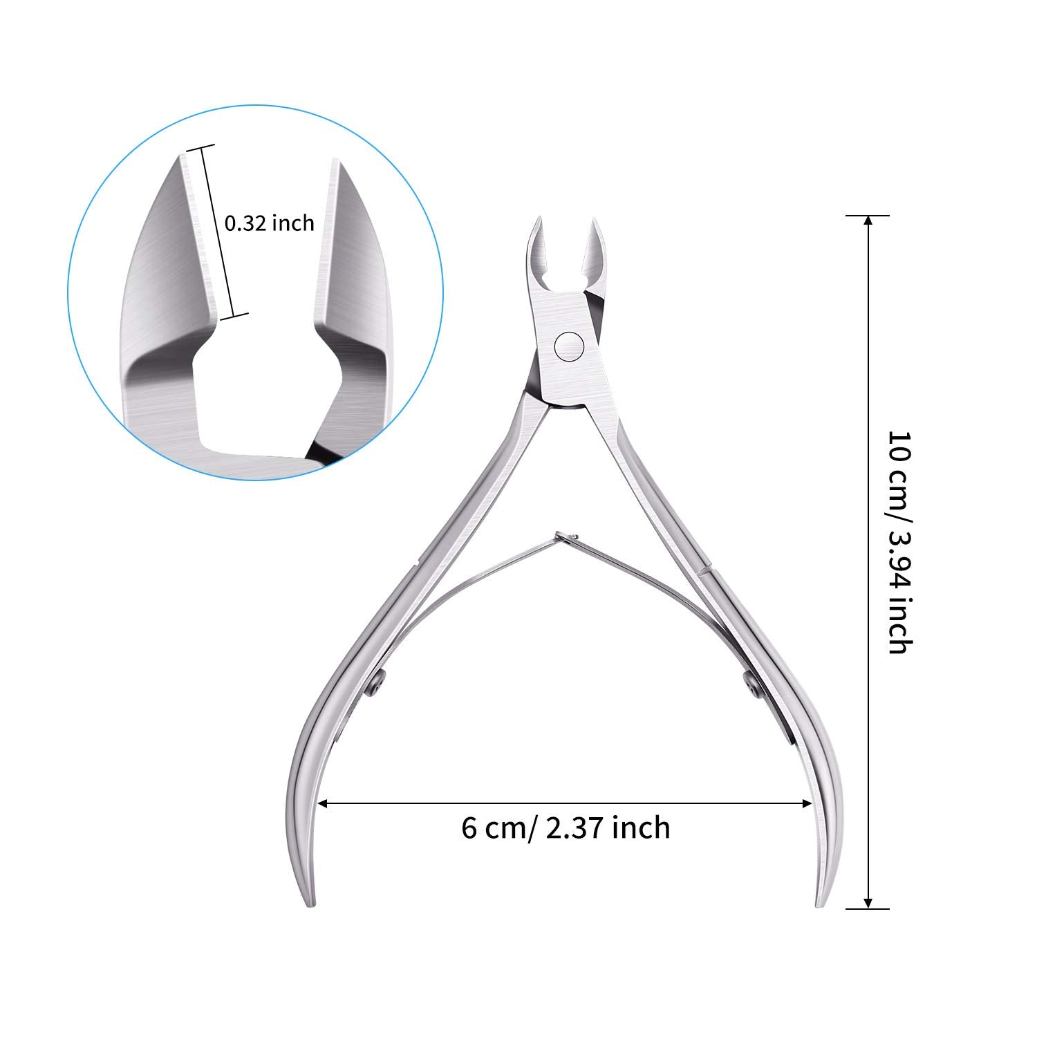 Mudder cuticle trimmer with spring-loaded design reduces hand fatigue.