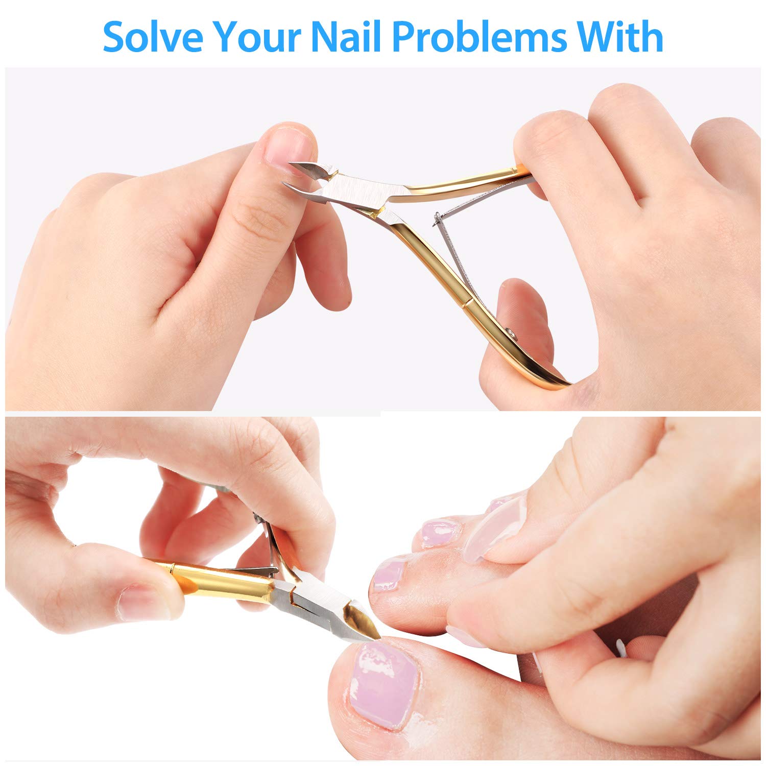 Mudder spring-loaded cuticle trimmer enabling easy, effort-saving manicures