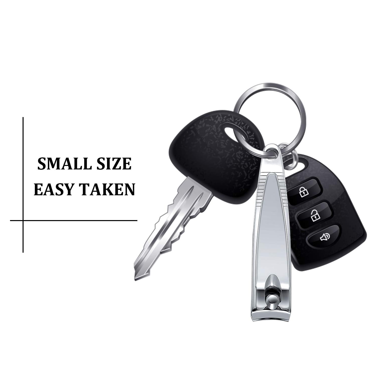 Mudder ergonomic metal nail cutter with keychain—convenient to carry anywhere.