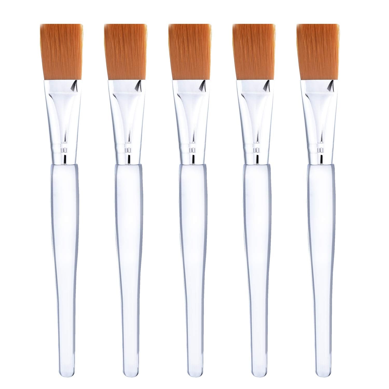 Mudder facial mask brush with clear handle for precise, gentle applications.