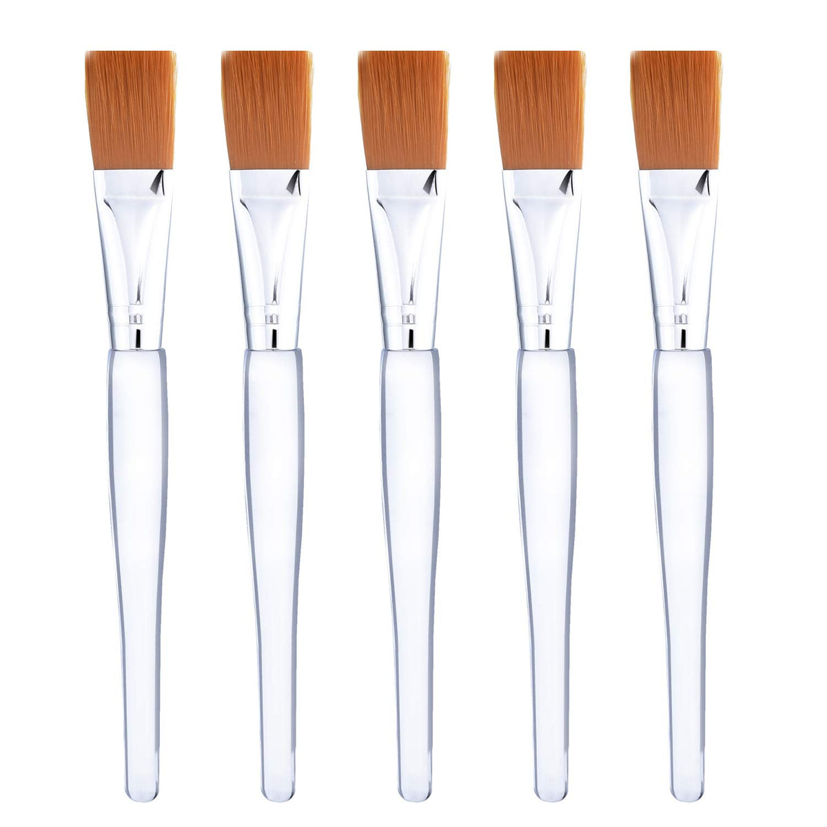 Mudder facial mask brush with clear handle for precise, gentle applications.