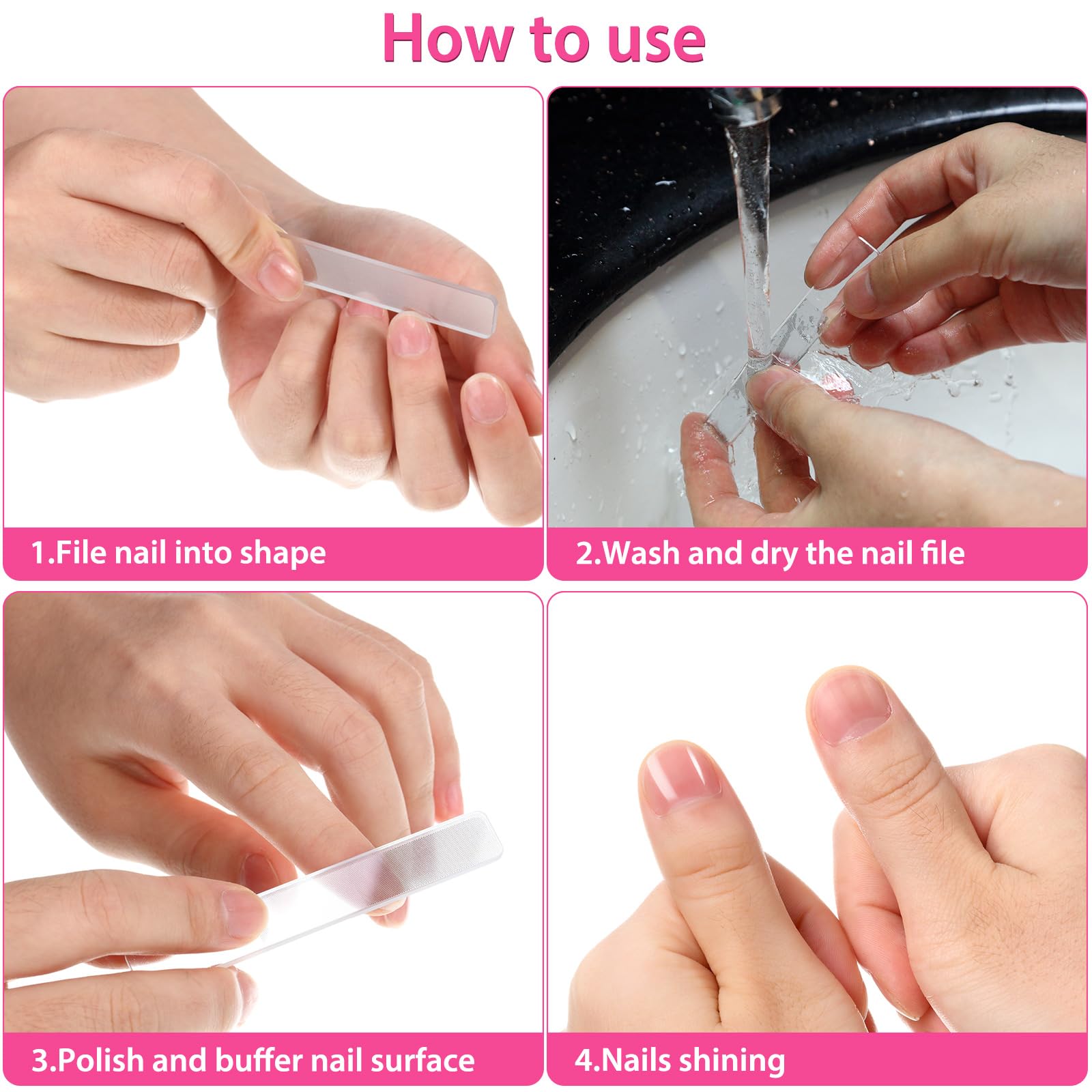 Mudder glass nail file polishes edges for a salon-like finish