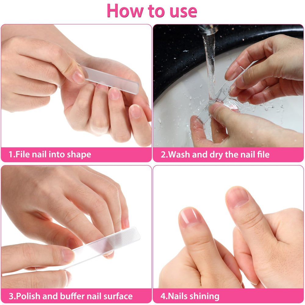 Mudder glass nail file polishes edges for a salon-like finish