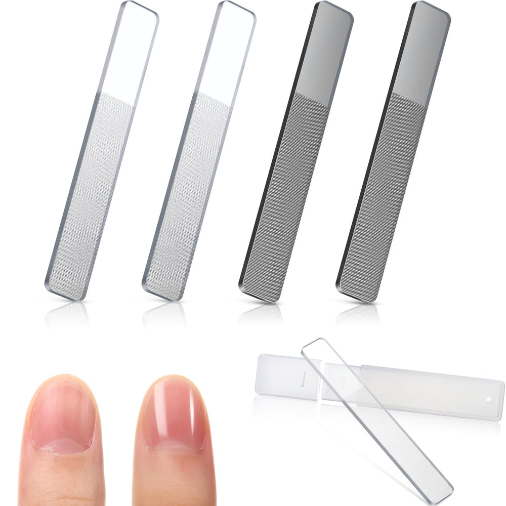 Mudder glass nail file shiner kit with case for portable nail care