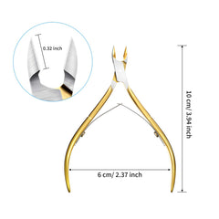 Mudder gold cuticle trimmer close-up showing sharp blades for precise trimming