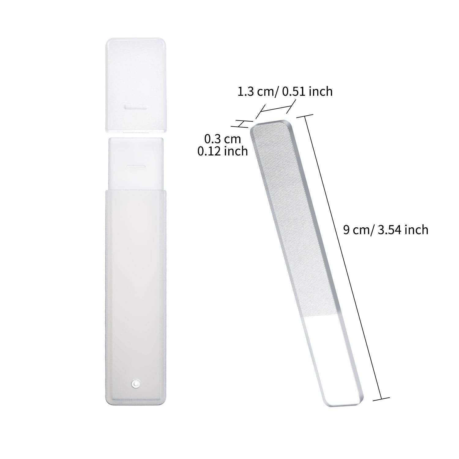 Mudder glass nail shiner polishing surface for shiny, even nail tips.