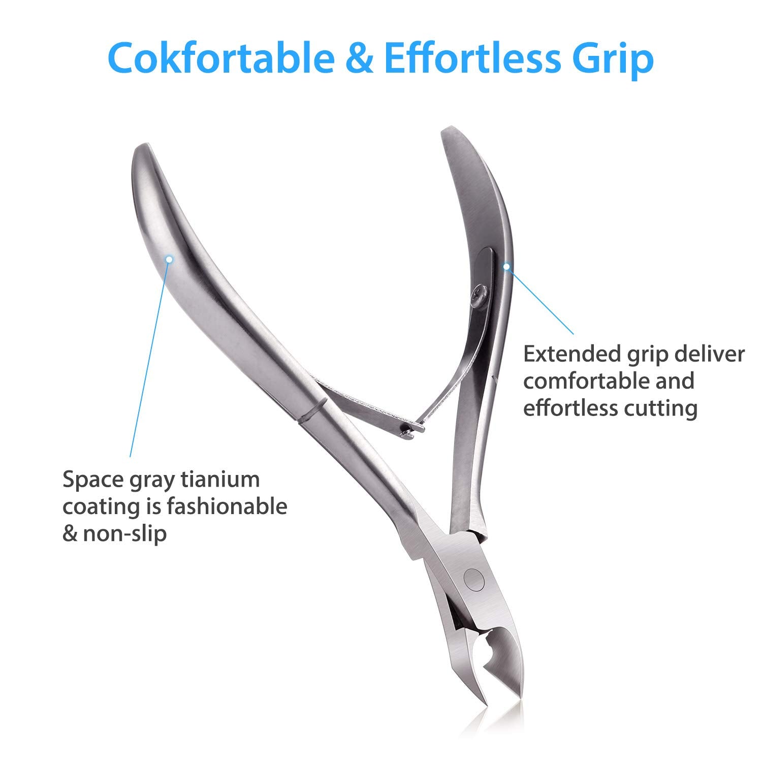 Mudder portable 3.94-inch nippers fit in hand and bag for on-the-go care.