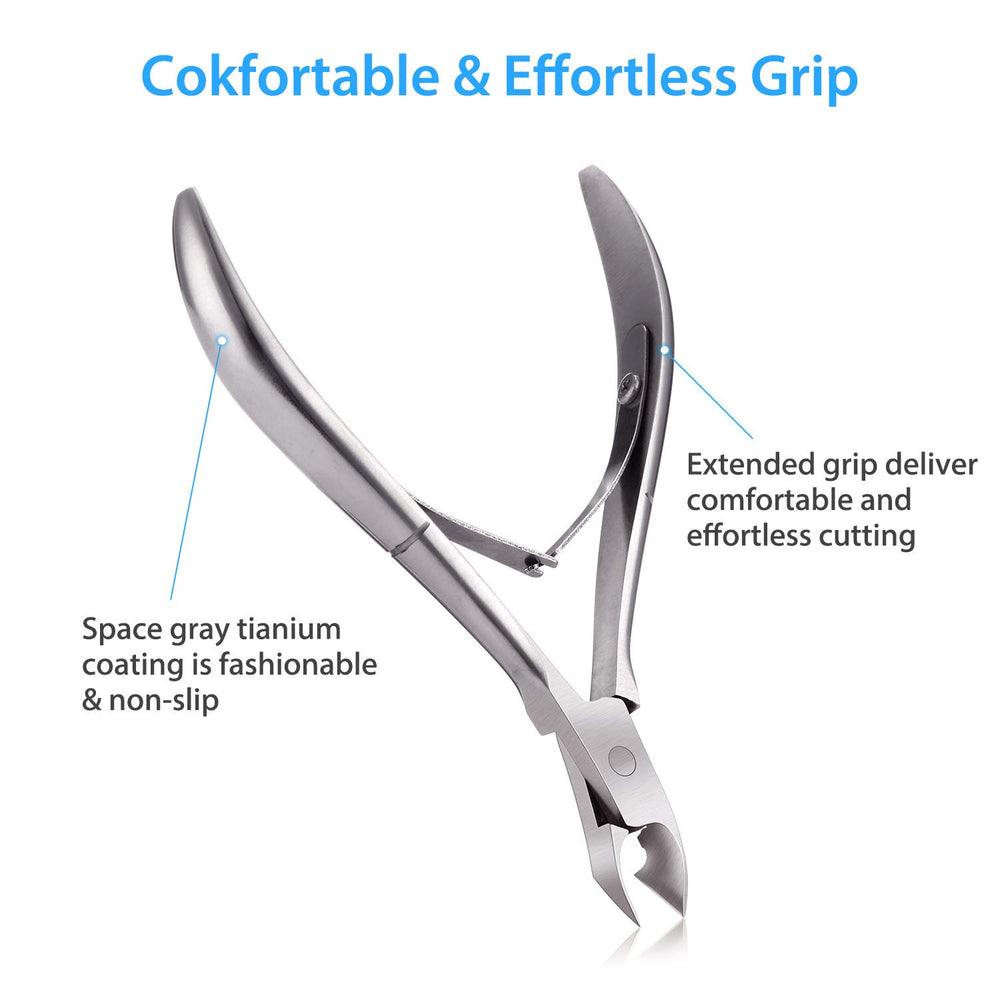 Mudder portable 3.94-inch nippers fit in hand and bag for on-the-go care.