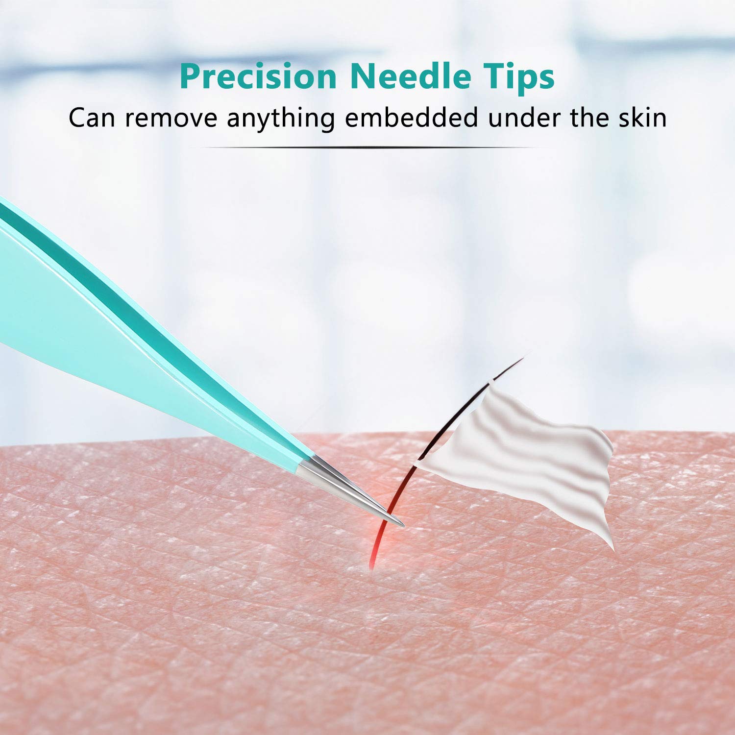 Mudder rose-red tweezers with long pointed tips for precise hair removal.