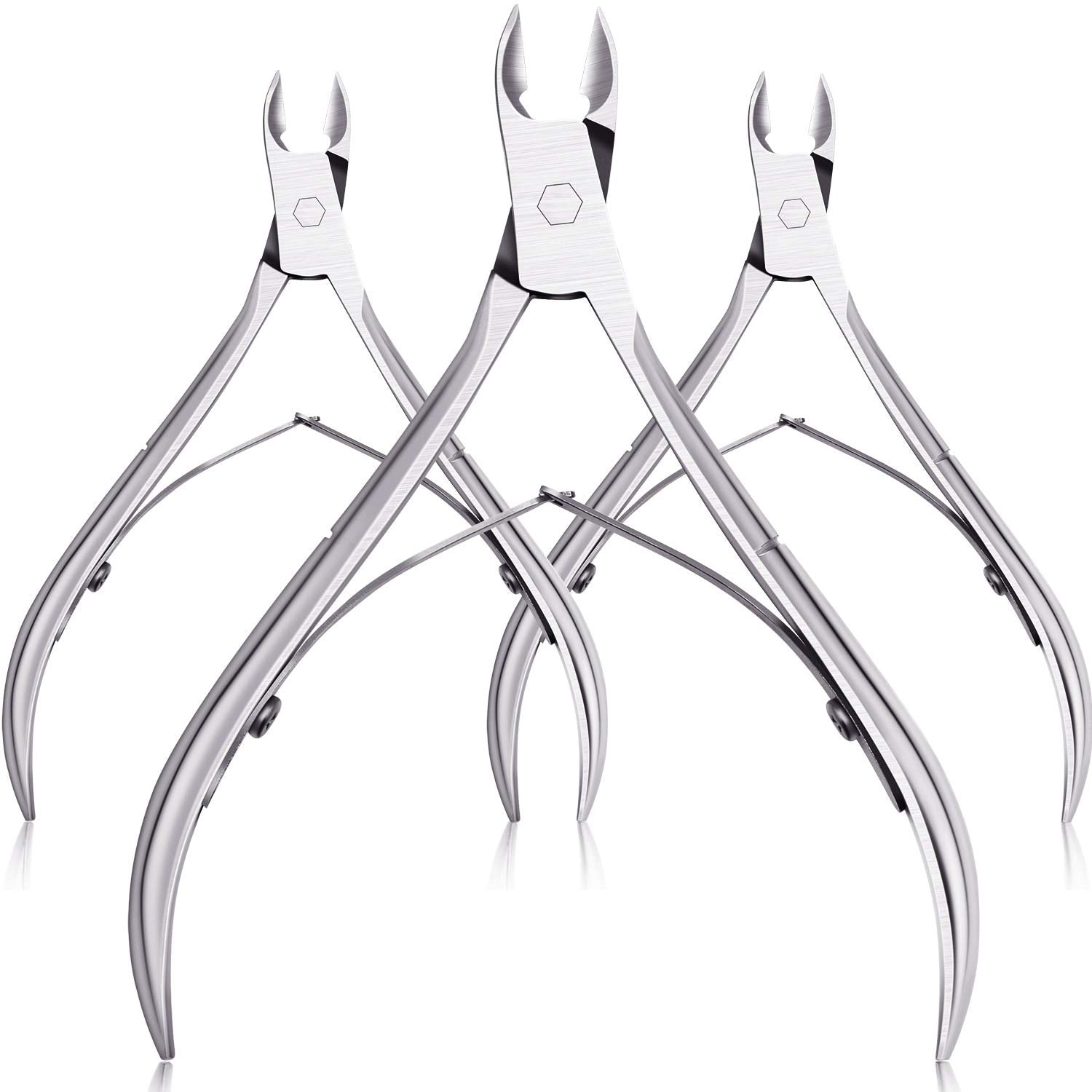 Mudder silver cuticle trimmer 3-pack with sharp blades for precise trimming.