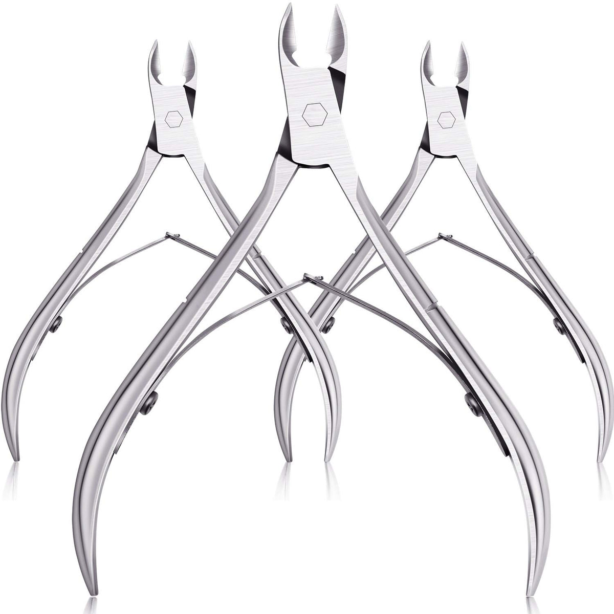 Mudder silver cuticle trimmer 3-pack with sharp blades for precise trimming.