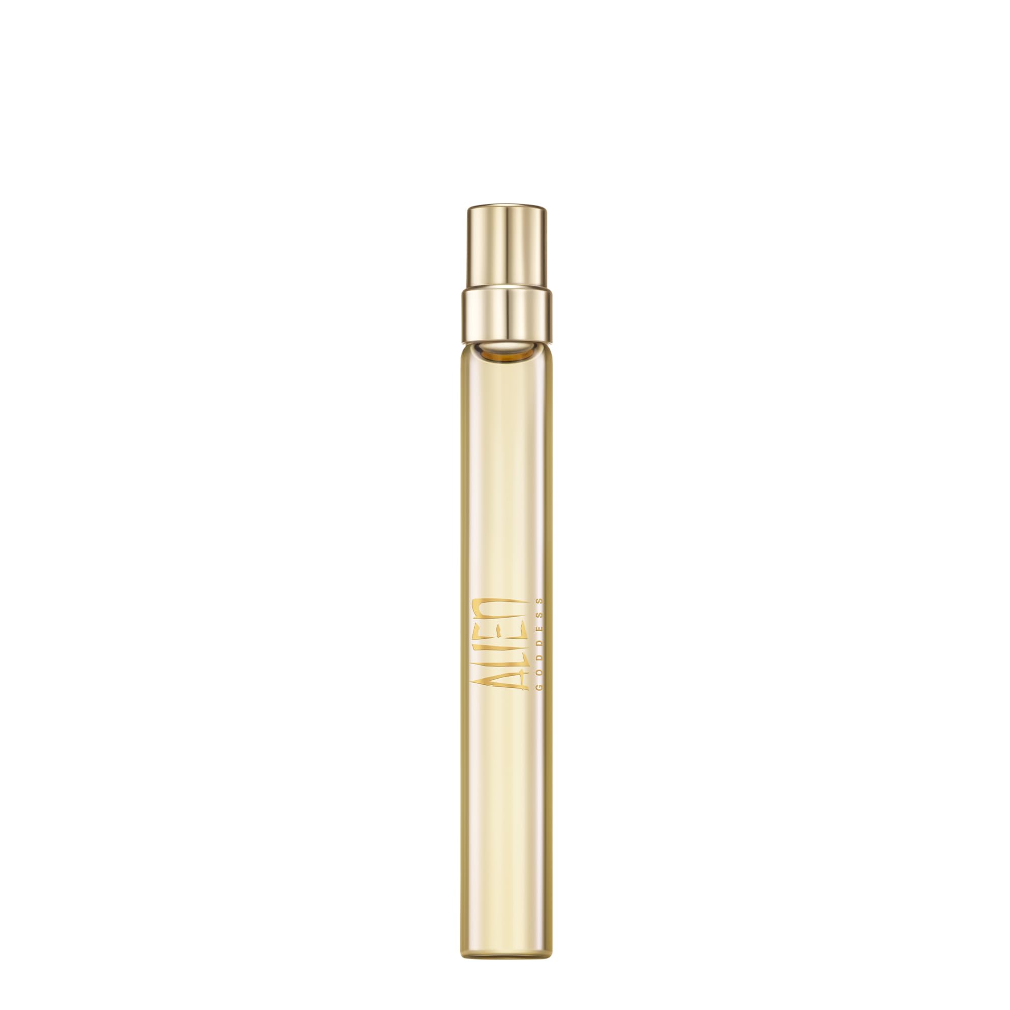 Mugler Alien Goddess bottle-front highlights a radiant design for daily wear