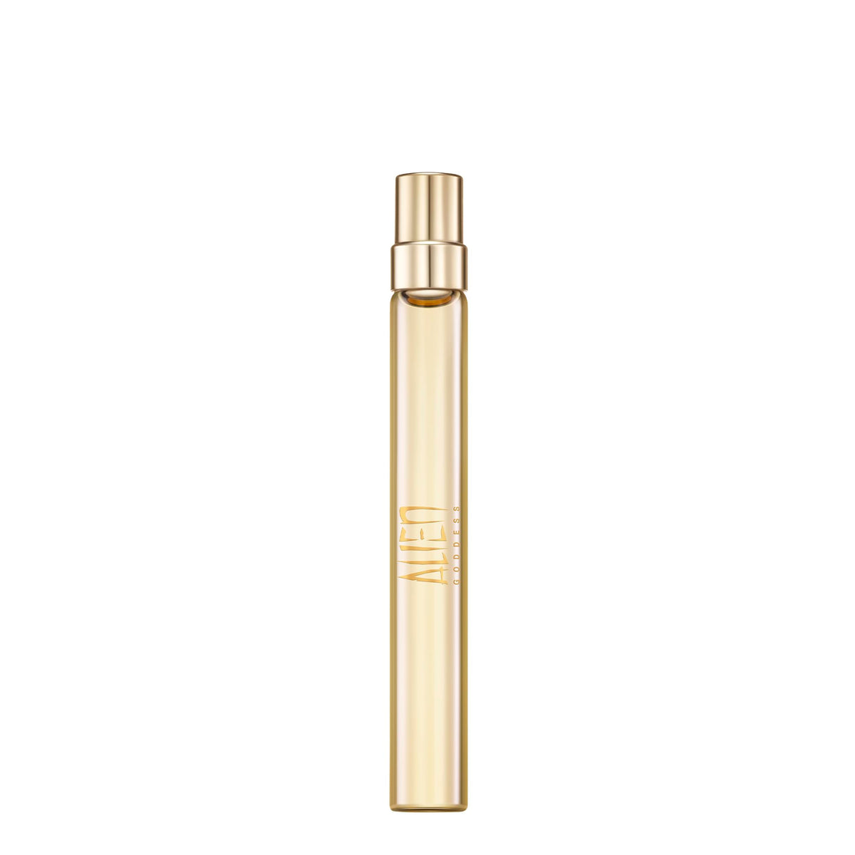 Mugler Alien Goddess bottle-front highlights a radiant design for daily wear