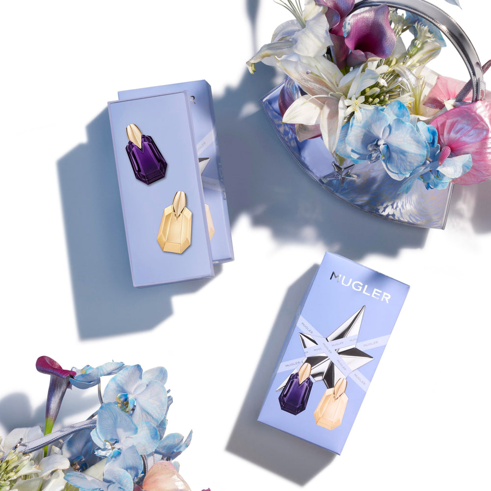 Mugler Alien Goddess mini bottle front view, modern fragrance for evening.