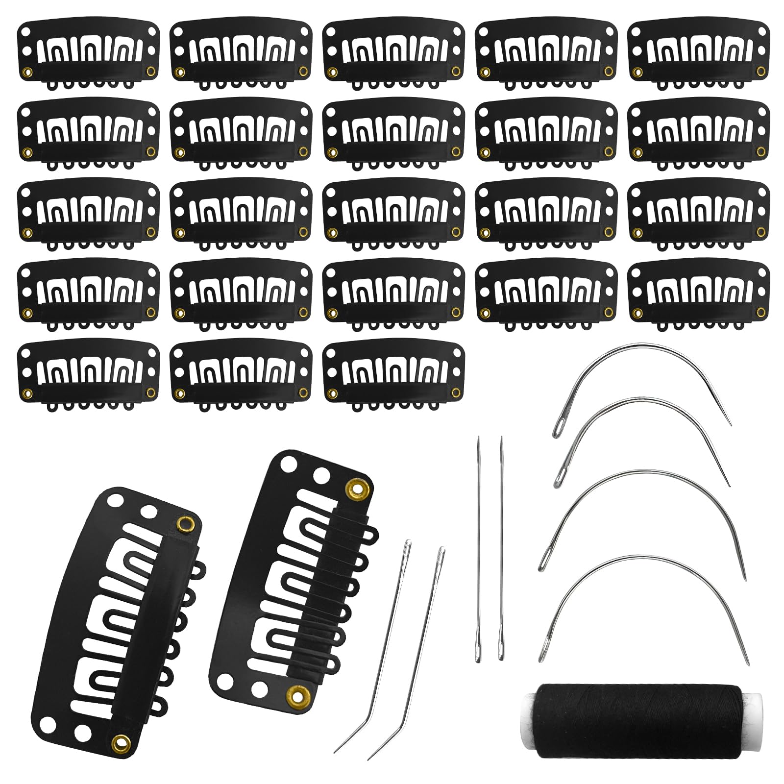 MUIIGOOD 25pcs snap clips for wigs provide secure hold and easy replacement.