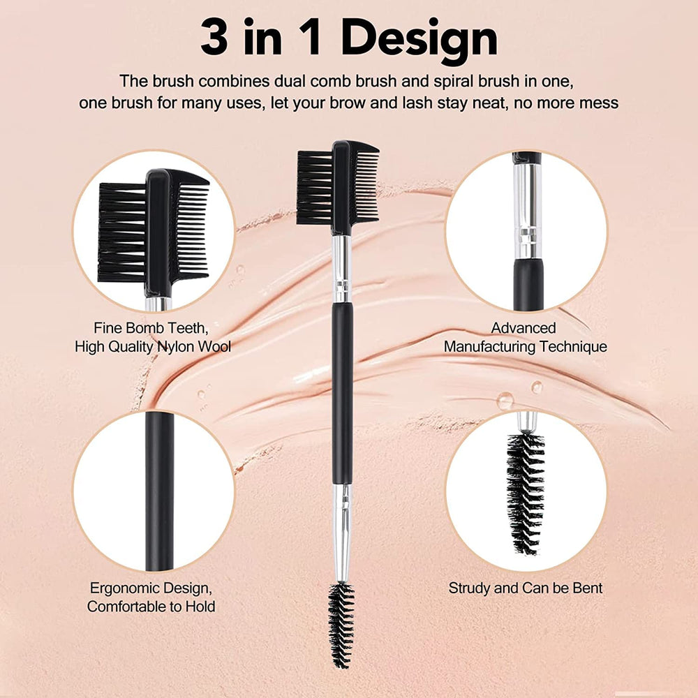 MUIIGOOD triple-head brush set for versatile brow and lash grooming