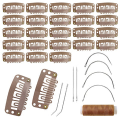 MUIIGOOD 32mm wig snap clips secure light brown hairpieces safely.