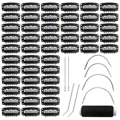 MUIIGOOD 50pcs 32mm U-shape wig clips secure hair extensions.