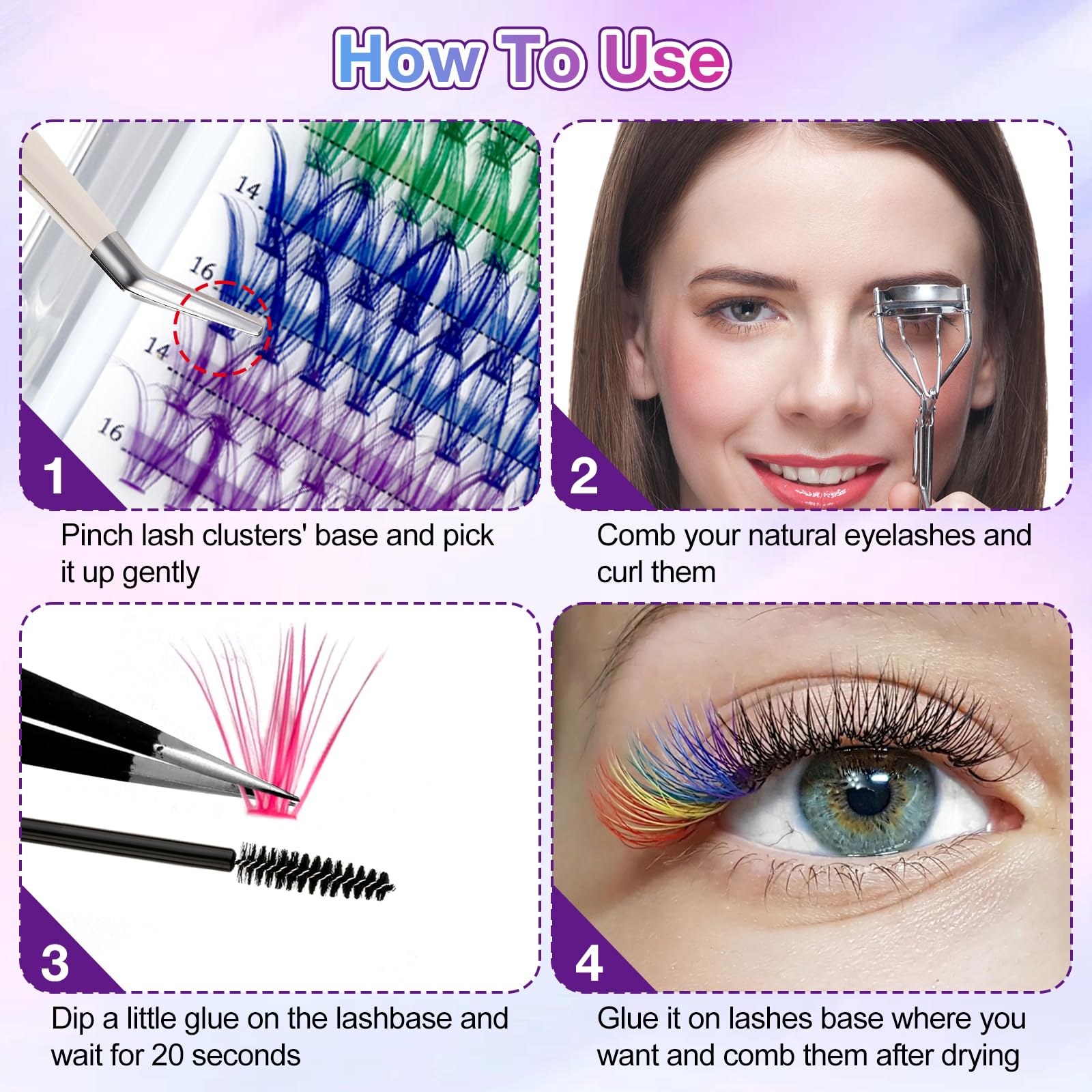 MUIIGOOD reusable fluffy lash clusters for quick daily glam at home.