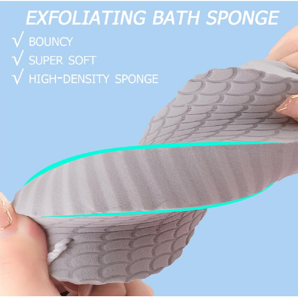 MULPG esponja de baño, humedecer antes de usar para un uso cómodo y eficiente.