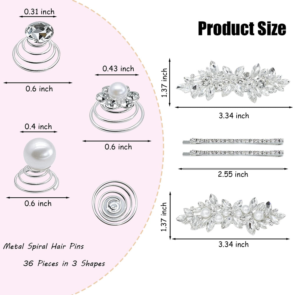Mulzile gemas pelo espiral cristal 36 piezas para peinados brillantes