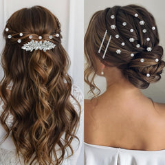 Mulzile peinetas pelo boda cristal perla para un toque de lujo